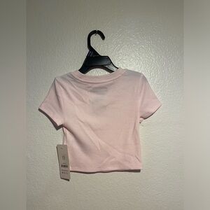 wonder nation Light Pink Short Sleeve Crop Top